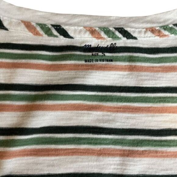 Madewell Women's Whisper Cotton V-Neck Tank Top Size S Roger Stripe J0646 - Picture 5 of 7